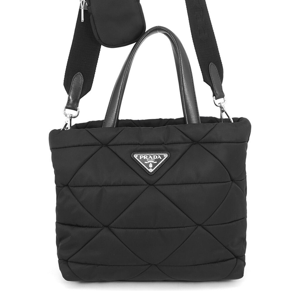 Prada Small Padded Re-Nylon Tote Bag, Nylon Leather, 1BG373, PRADA 2-way Shou...